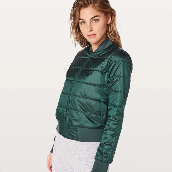 Lululemon Non-Stop Bomber Reversible emerald 6 - Picture 2 of 9